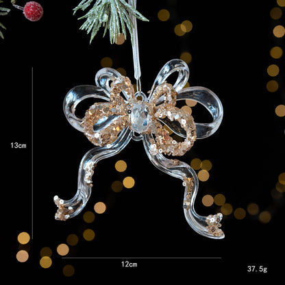 Snowflake Sequins Transparent Christmas Tree Hanging