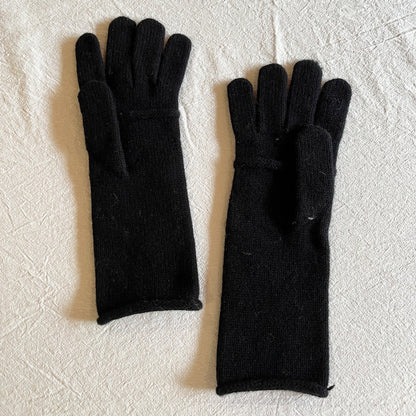 Solid Color Long Wool Knit Gloves