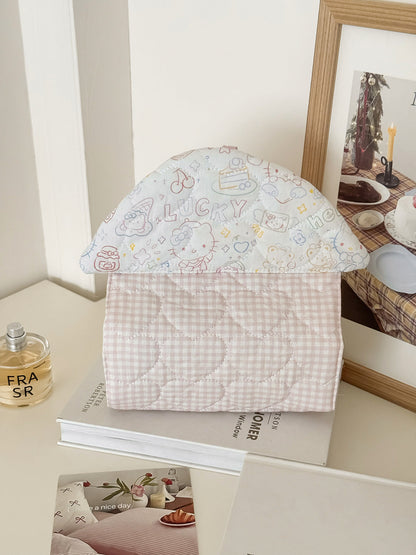 Heart-Shaped Quilted Tissue Organizer Car Hanging Holder