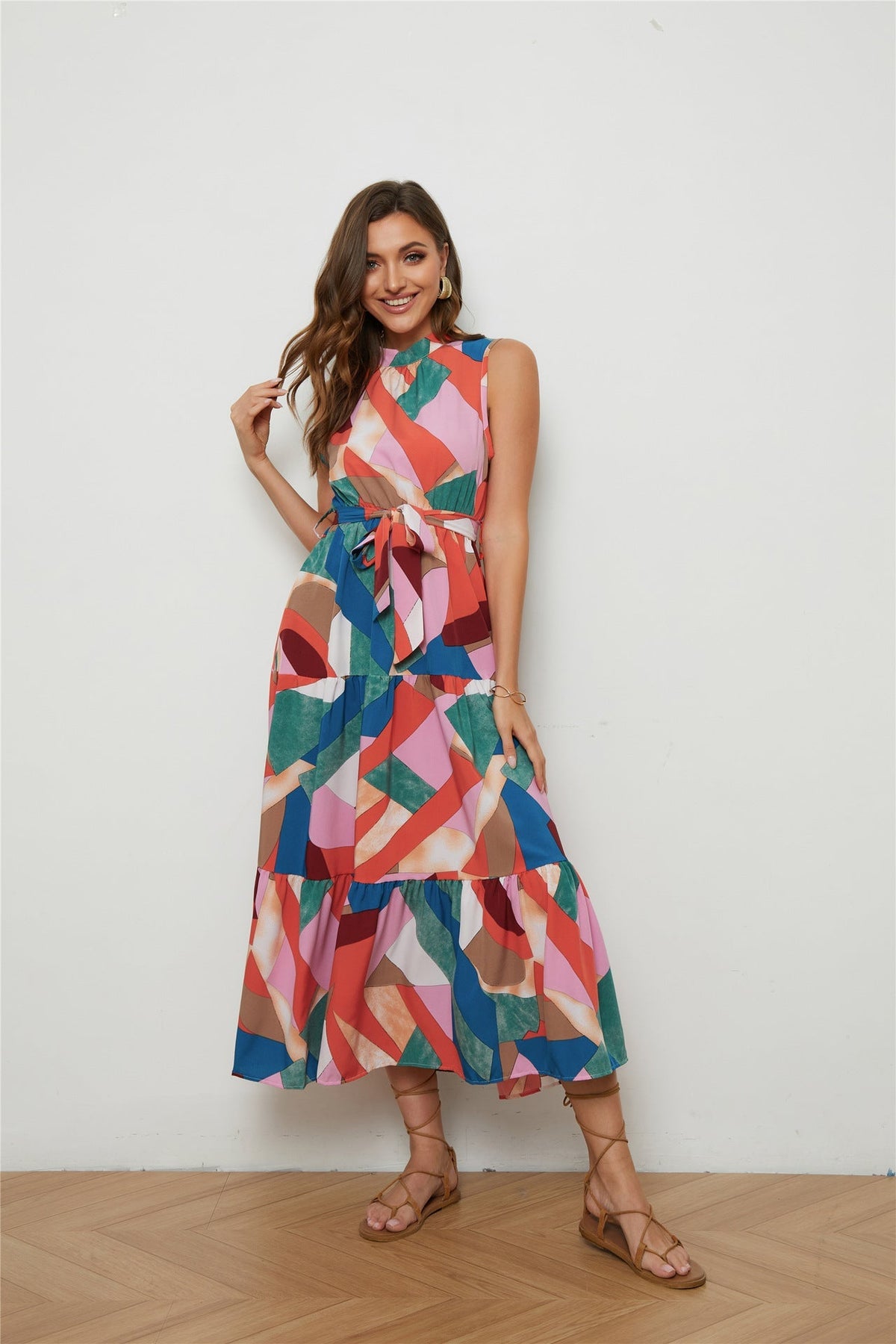 Floral Sleeveless Fresh Swung Dress