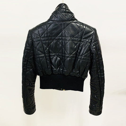 Slim Fit Short PU Leather Motorcycle Jacket