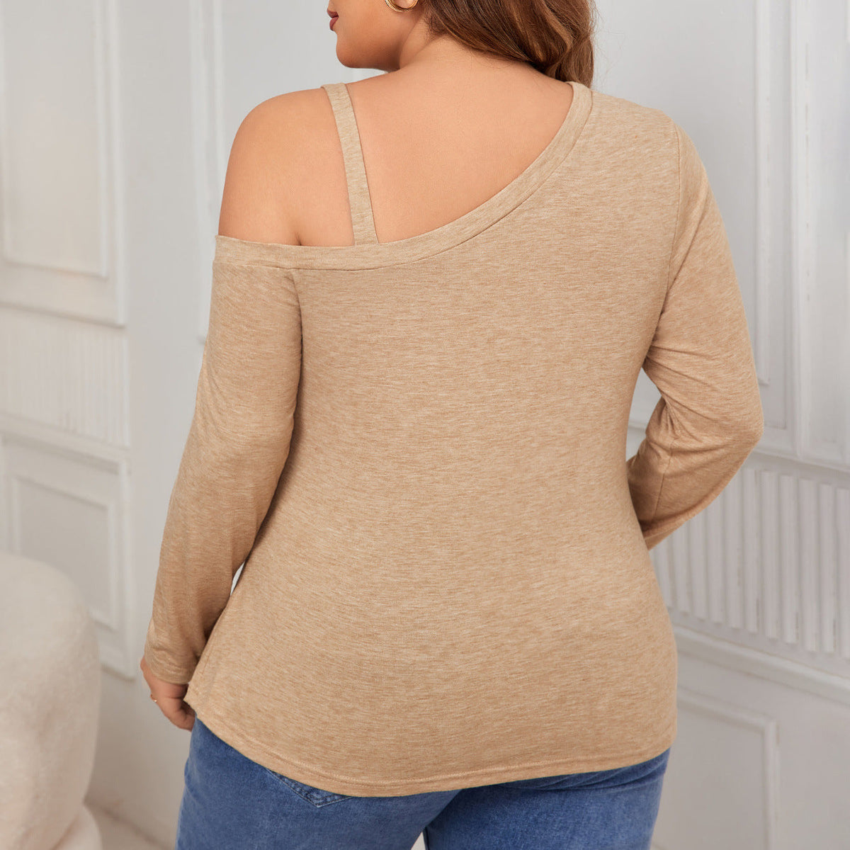 Plus Size Knitted Asymmetrical Tank Top Elegant Casual Pullover