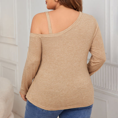 Plus Size Knitted Asymmetrical Tank Top Elegant Casual Pullover
