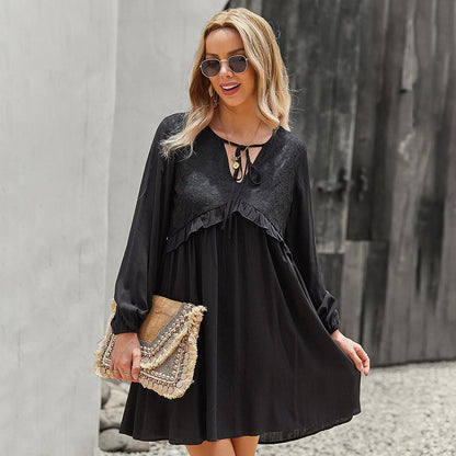 Long Sleeve V-Neck Sexy Dress Casual Style