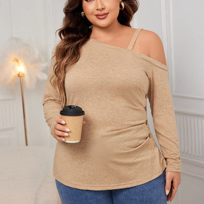 Plus Size Knitted Asymmetrical Tank Top Elegant Casual Pullover