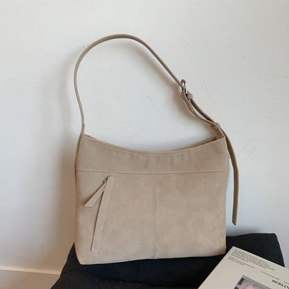 Vintage Style Casual Tote Bag Large Capacity PU Shoulder Bag