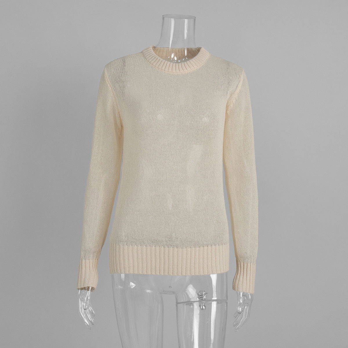 Comfortable Knit Crew Neck Sweater for Women