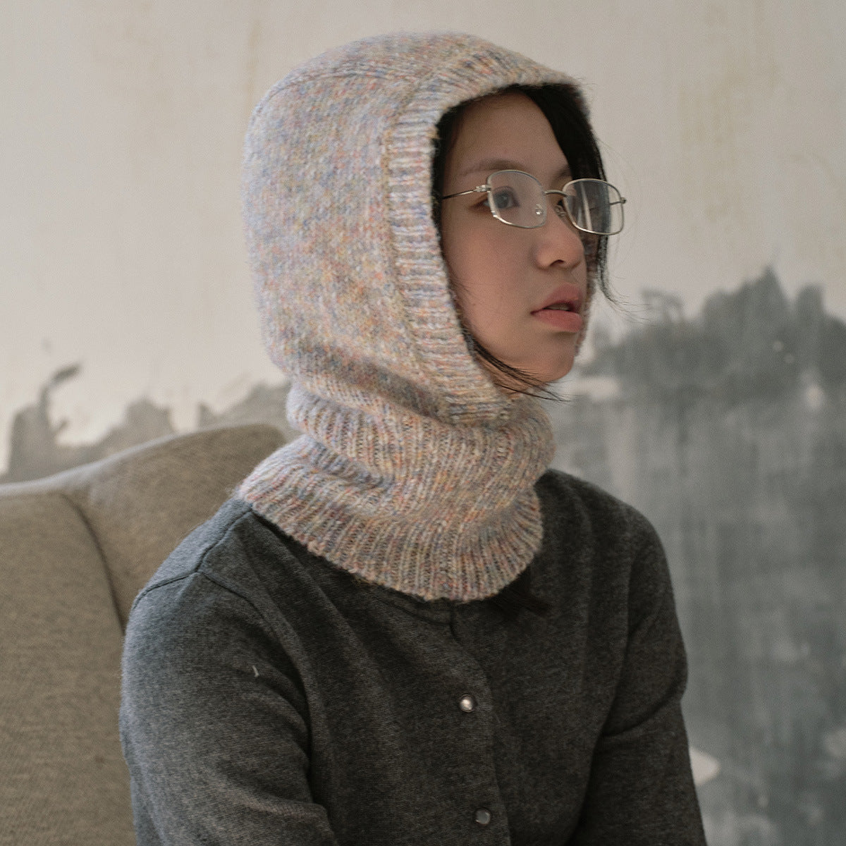 Trendy Knit Beanie With Colorful Dots For Women