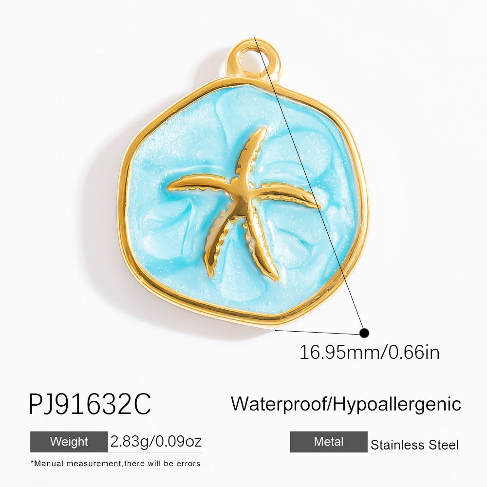 Stylish Ocean-Themed Stainless Steel DIY Pendant Heart Fish Charm