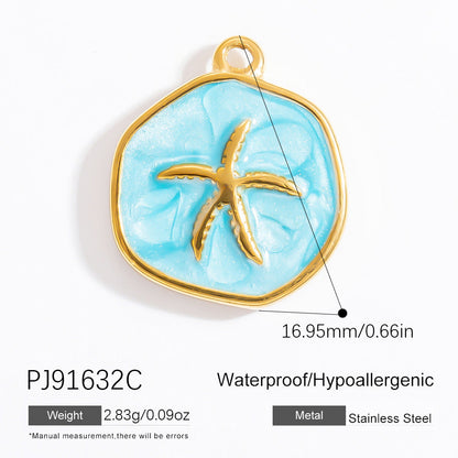 Stylish Ocean-Themed Stainless Steel DIY Pendant Heart Fish Charm