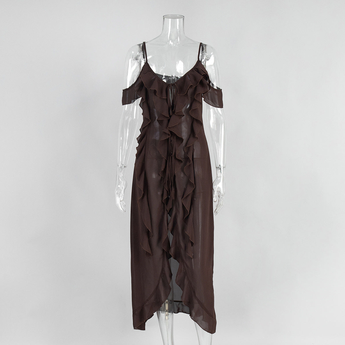 Sexy Ruffled V-Neck Camisole Dress