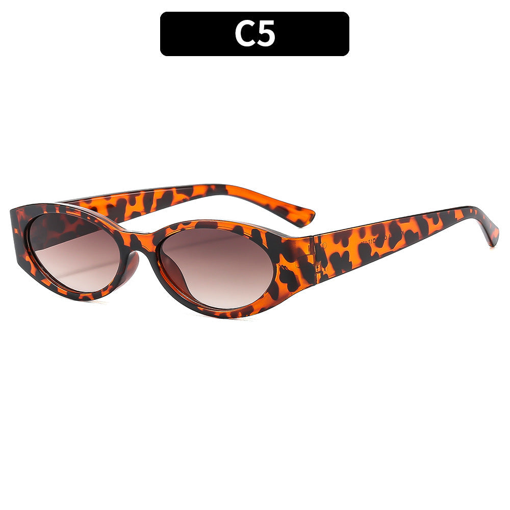 Trendy Oval Frame UV400 Sunglasses for Outdoor Activities