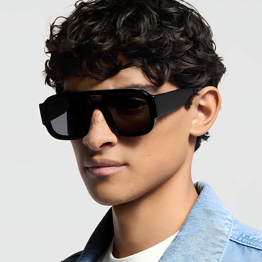 Trendy Wide-Brim Aviator Sunglasses