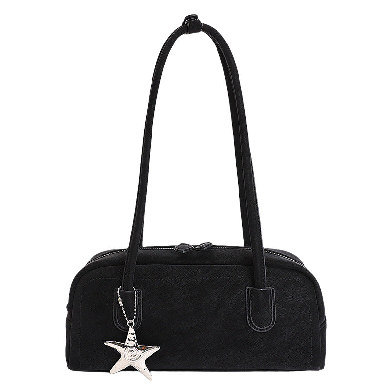 Trendy City Simplistic Shoulder Bowling Bag with Star Pendant