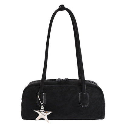Trendy City Simplistic Shoulder Bowling Bag with Star Pendant
