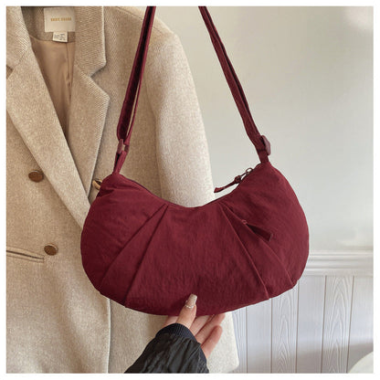 Minimalist Solid Color Dumpling Underarm Bag