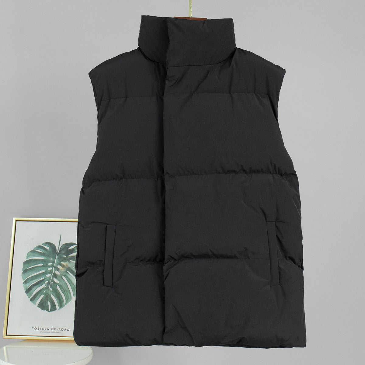 Casual Black Vest Jacket Comfortable Polyester Outerwear