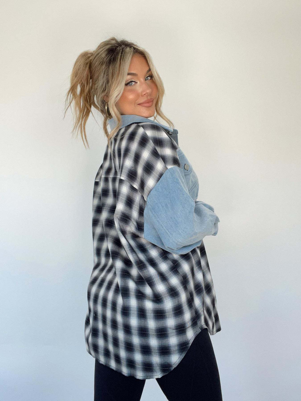 Plaid Bamboo Oversized Jacket for Women