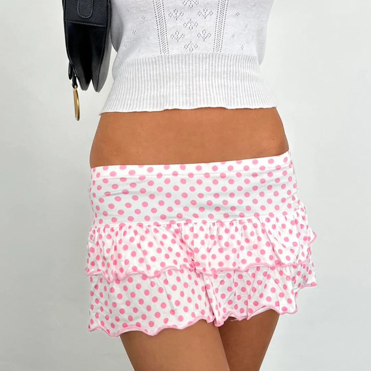 Layered Ruffle Sexy Print Mini Skirt
