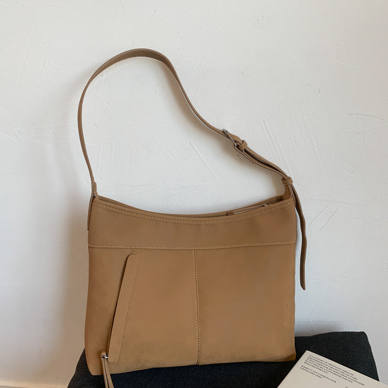Vintage Style Casual Tote Bag Large Capacity PU Shoulder Bag