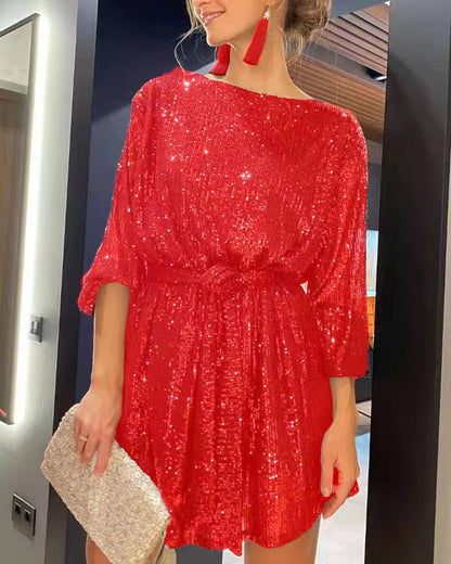 Shimmering Sequin Party Dress Cute Princess Dress