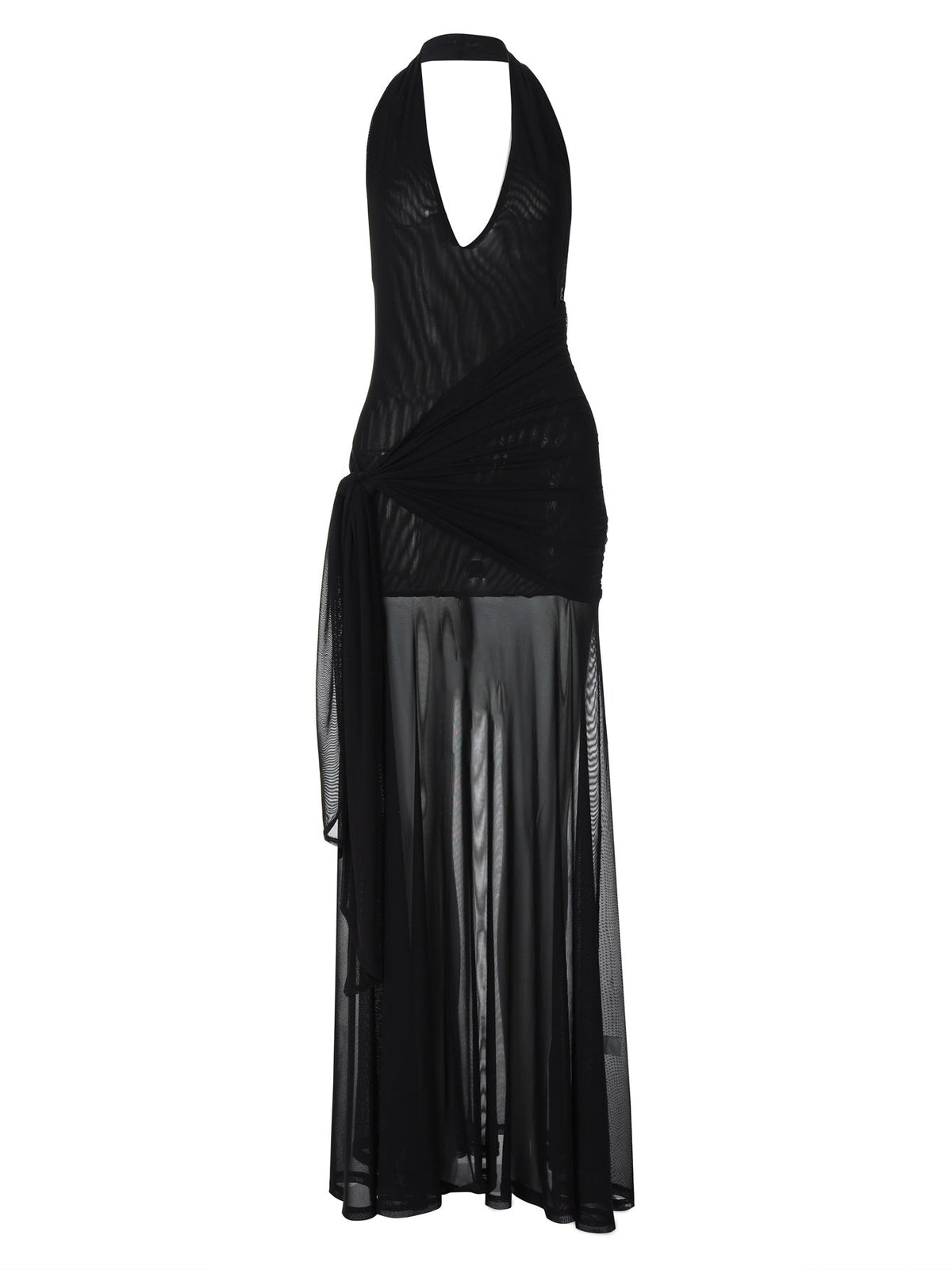 Sexy Hollow Deep V Neck Halter Bodycon Dress