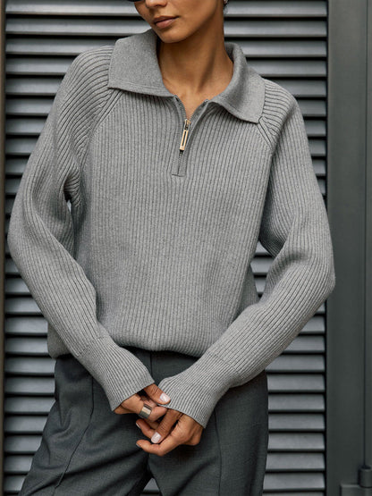 Trendy Casual Polo Neck Knitted Sweater
