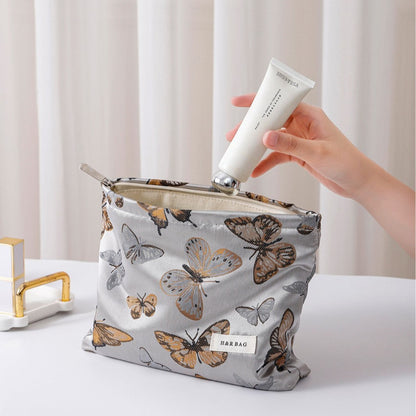 Vintage Butterfly Jacquard Portable Makeup Bag