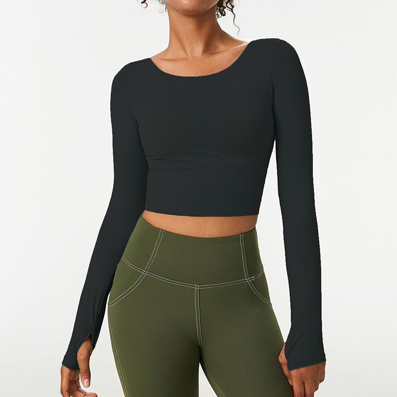 Autumn And Winter Seamless Integrated Yoga Jacket With Chest Pad Nude Sports Jacket Yoga Suit Long Sleeve