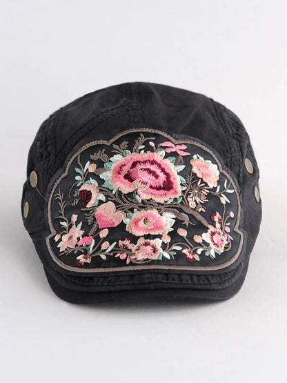 New Embroidered National Style Hat Women'S Spring Summer And Autumn Breathable Cap Fashion Versatile Beret Women'S Forward Hat Women'S Hat