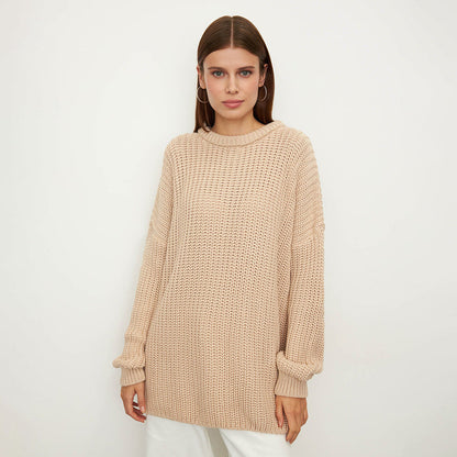 Loose-Fit Lantern Sleeve Knit Sweater