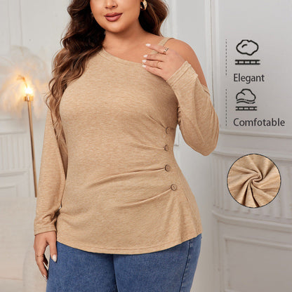 Plus Size Knitted Asymmetrical Tank Top Elegant Casual Pullover