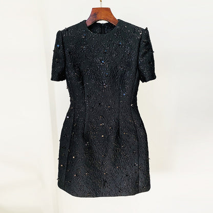 Fashion Pink Casual A-Line Dress With Beaded Embellishments