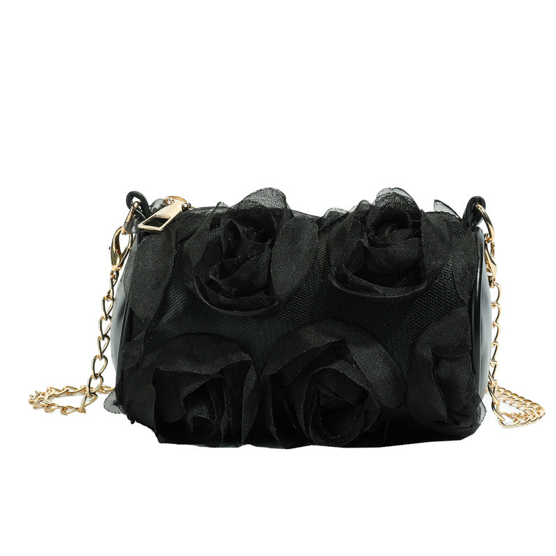 Trendy Floral Lace Cylinder Crossbody Bag