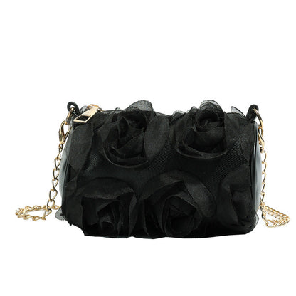 Trendy Floral Lace Cylinder Crossbody Bag