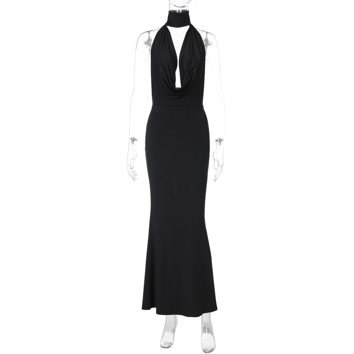 Backless Hollow Out Bodycon Dress Elegant Party Wear