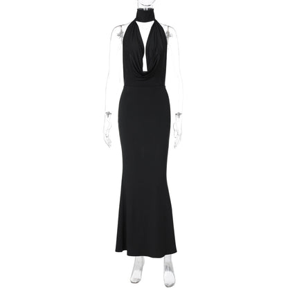 Backless Hollow Out Bodycon Dress Elegant Party Wear