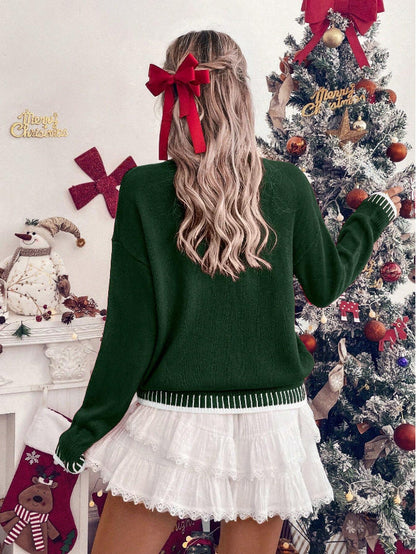 Casual Round Neck Knit Christmas Pullover Sweater