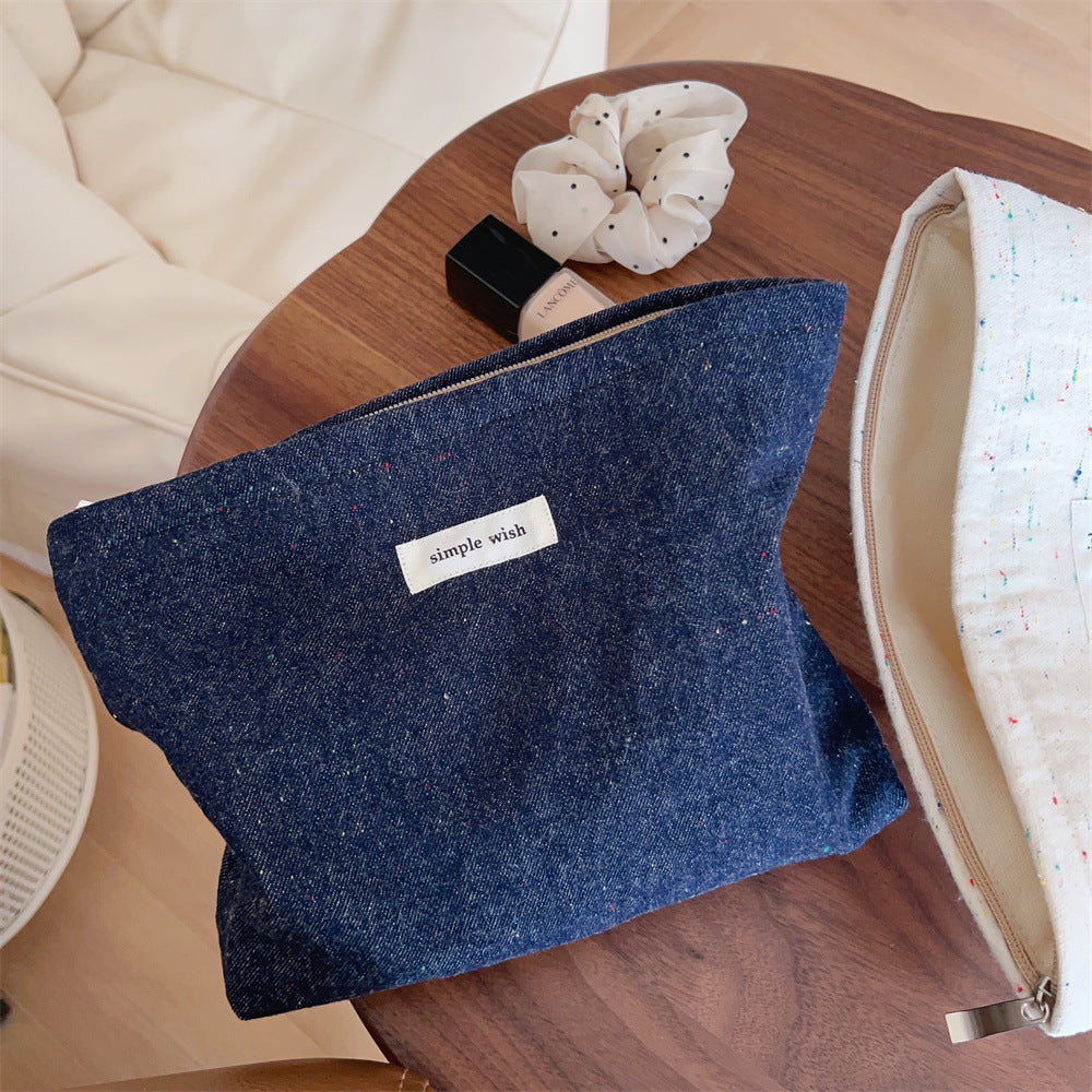 Casual Portable Denim Canvas Makeup Bag
