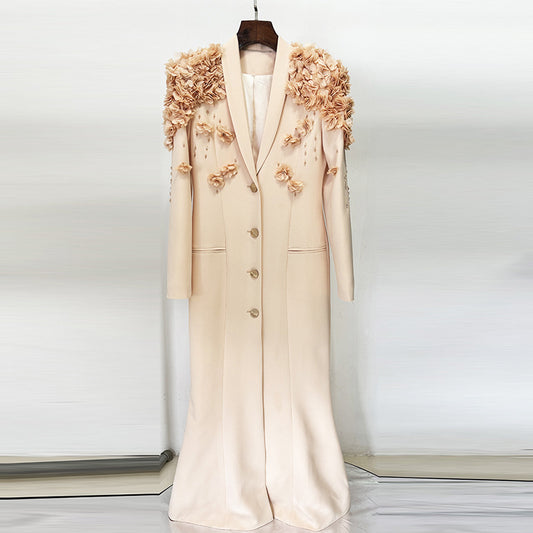 Floral Embellished Maxi Dress Elegant All-Season Gown