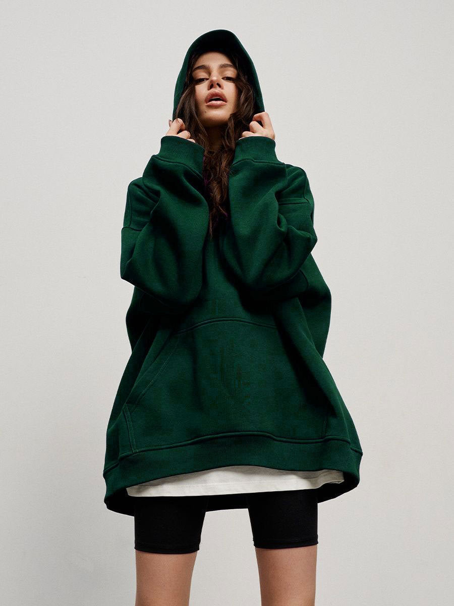 Unisex Plush Hooded Sweatshirt with Pockets