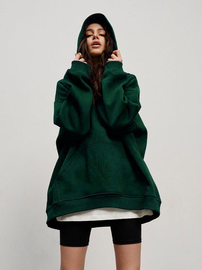 Unisex Plush Hooded Sweatshirt with Pockets