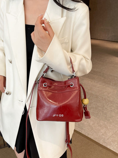 Trendy Bucket Bag Stylish Multi-Color PU Tote