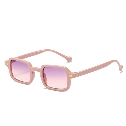 Square Retro Sunglasses Stylish AC Lens Sun Protection