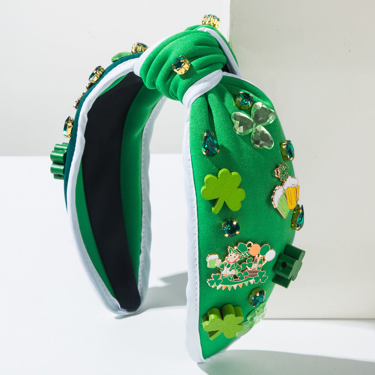 Green Shamrock Headband With Rhinestones for St. Patrick's Day