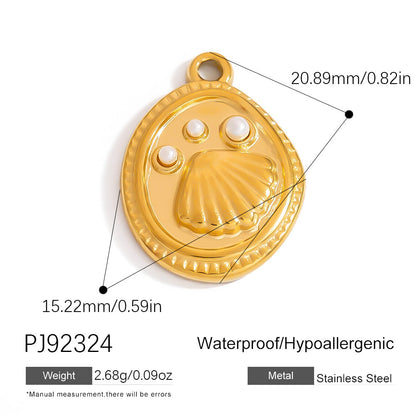 Stylish Ocean-Themed Stainless Steel DIY Pendant Heart Fish Charm