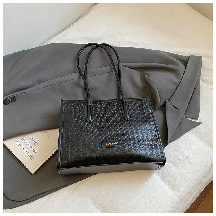 Large Capacity Houndstooth Tote Bag For Women Casual Stylish
