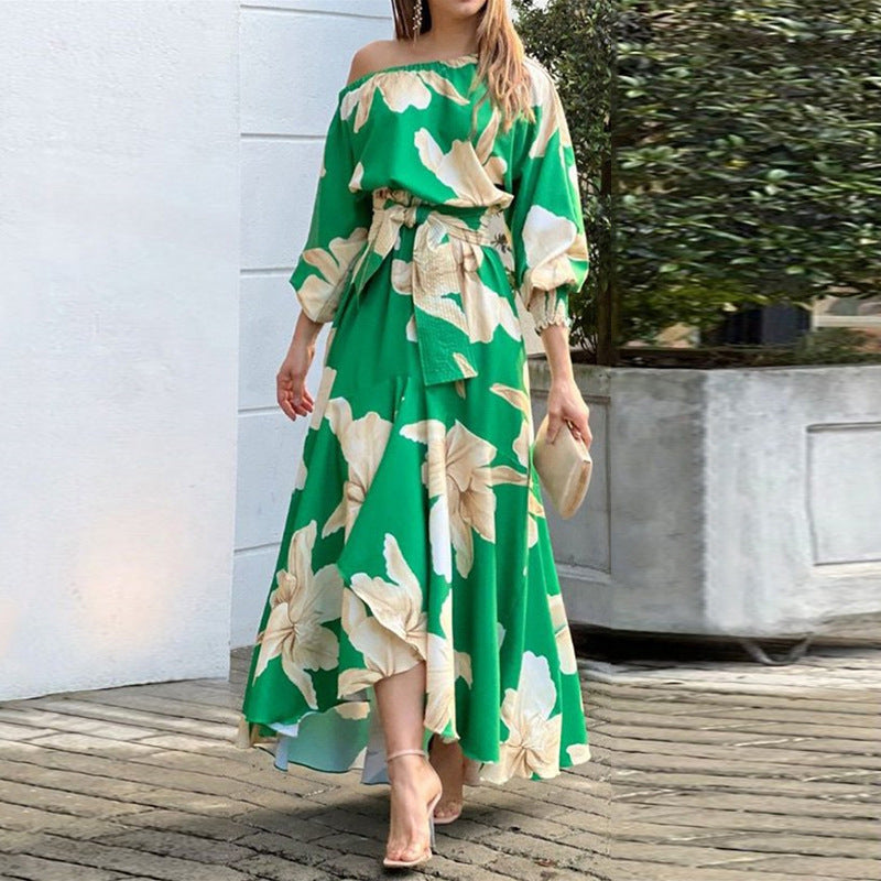 Elegant Floral Long Sleeve Dress for Women