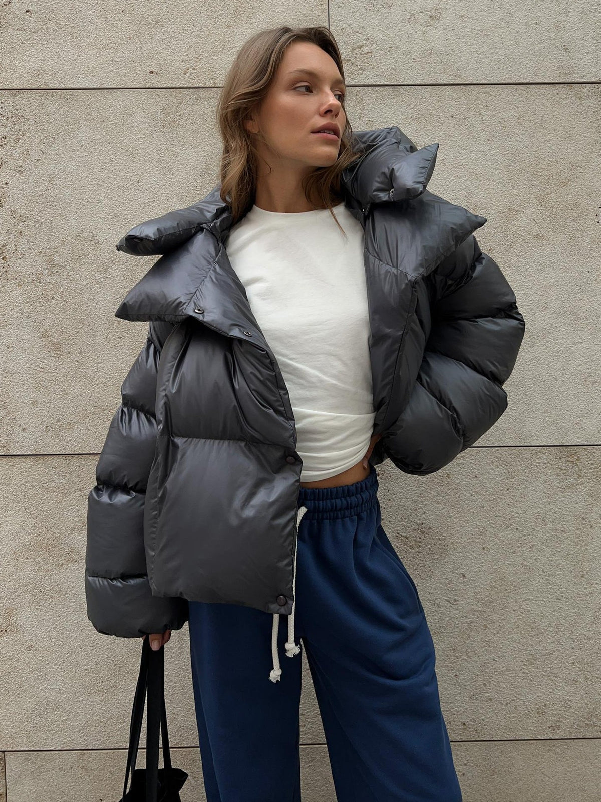 Trendy Hooded Cotton Puffer Jacket Casual Streetwear