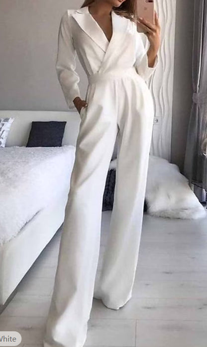 Elegant Midi Jumpsuit With Side Closure In Polyester